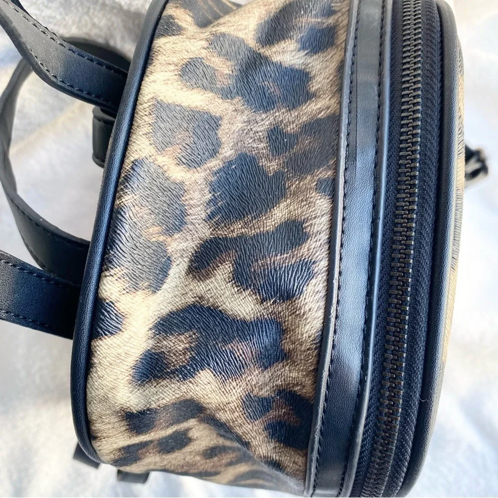 VTG Bebe Brown and‎ Black Animal Print Backpack